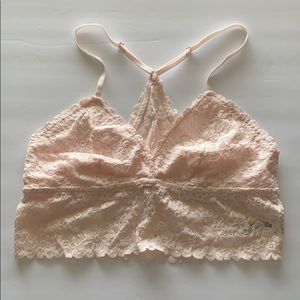 NWOT Aerie Pastel Pink Lace Racerback Bralette